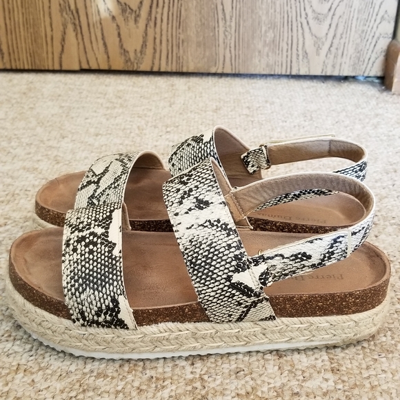 Pierre Dumas Shoes - Animal print hipster boho platform cork sandals